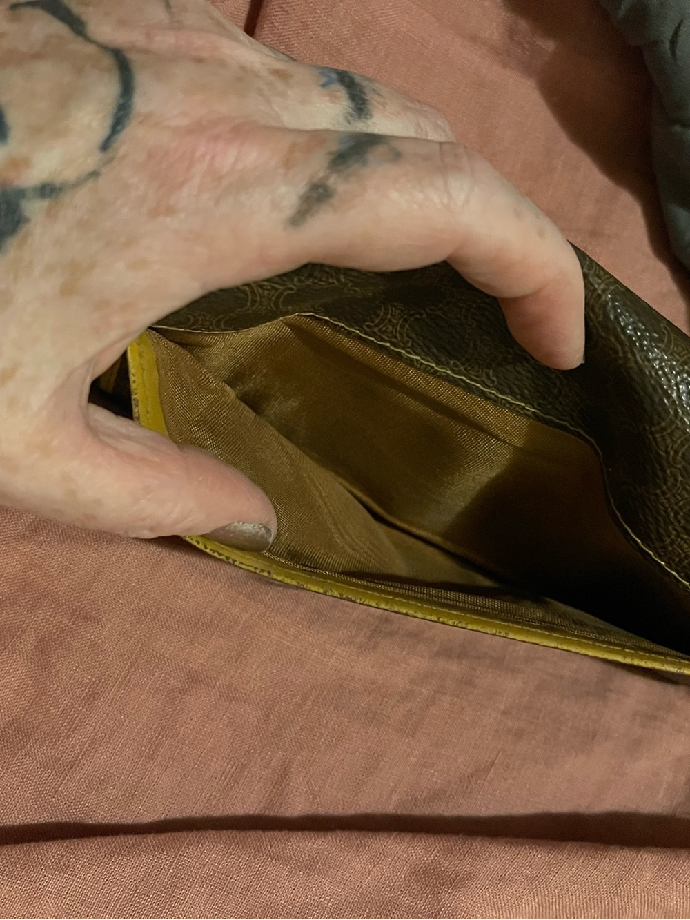 Celine Mustard Leather Snap Wallet - Picture 5 of 14